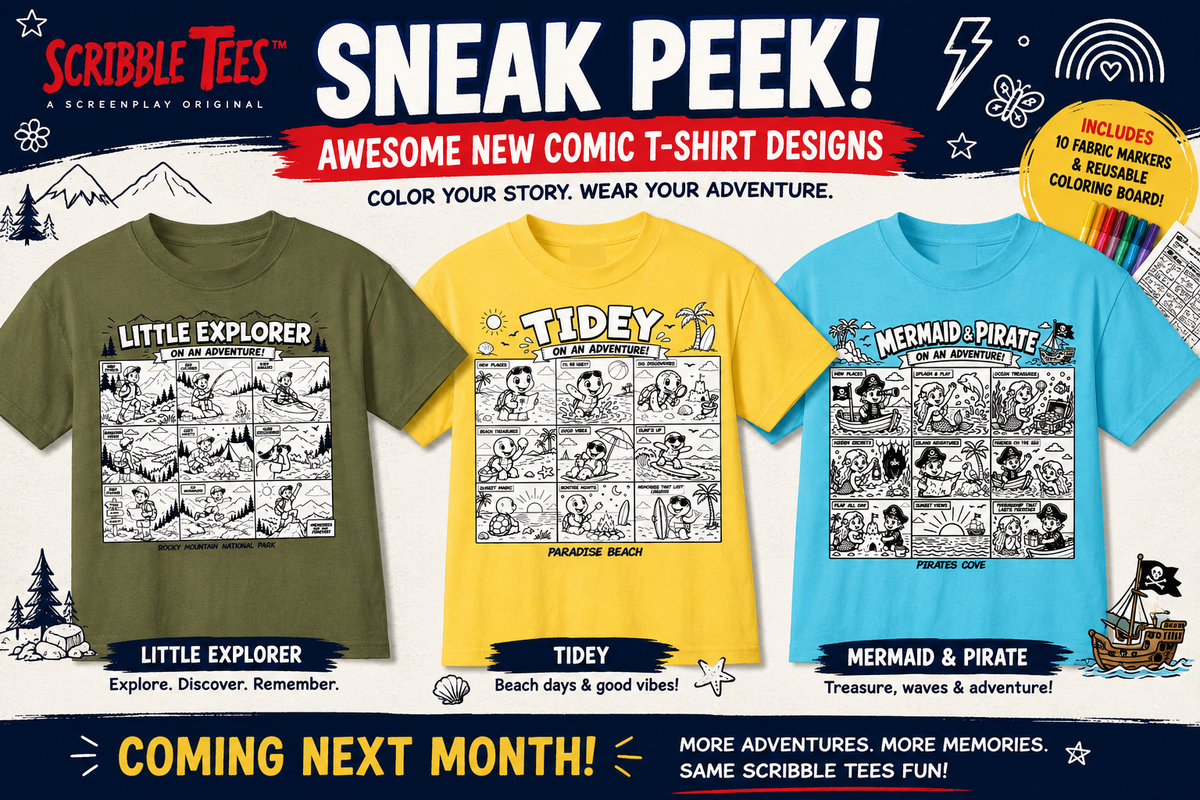 Sneak Peek: New Comic Adventure Color-Your-Own T-Shirts Coming Next Month